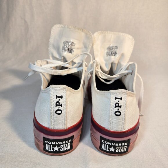 CONVERSE X O.P.I CTAS Lift Ox Canvas 566557C Pure Silver/White/Pink Size US 7.5 - Picture 12 of 16